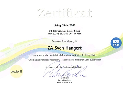 Zertifikat Living Clinic 2011